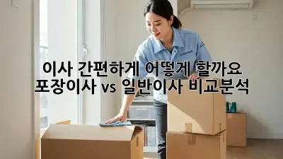 이사 간편하게, 어떻게 할까요? 포장이사 vs 일반이사 비교분석
