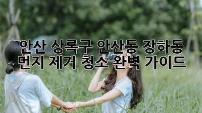 안산 상록구 안산동 장하동 먼지 제거 청소 완벽 가이드